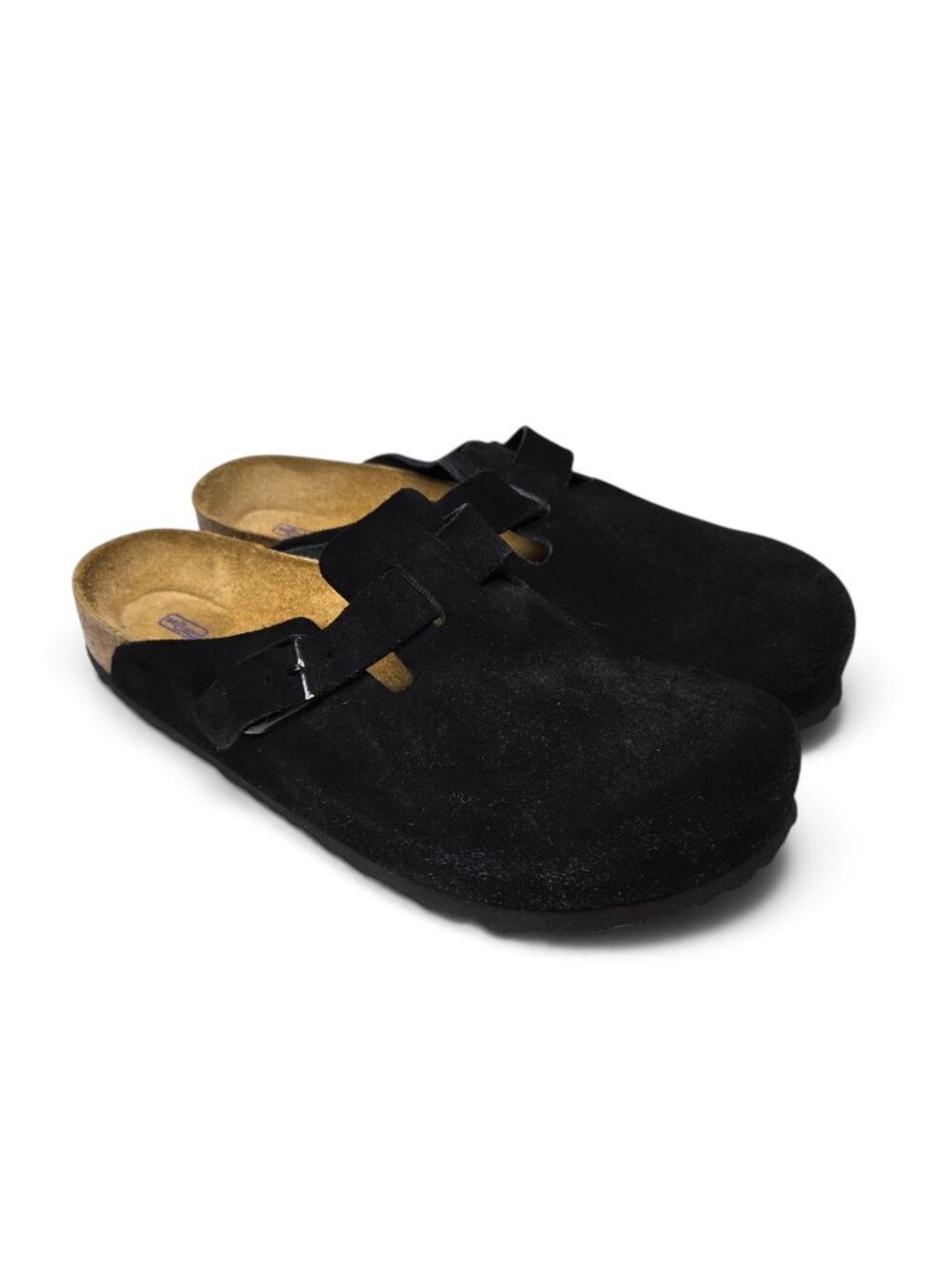 Birkenstock Boston Black Suede Clog Sandals Mens Soft Footbed Lounge Casual 13